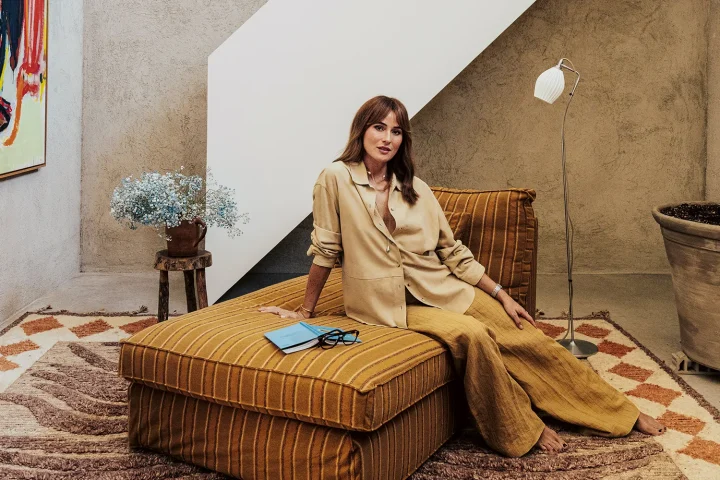 Lena Lademann, Picture Credit: Piergiorgio Sorgetti; Paintings Courtesy Lisa Marie Herwig